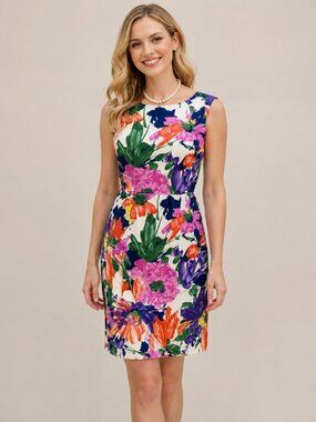 J.Crew Summer Floral Sleeveless Sheath Dress size 6